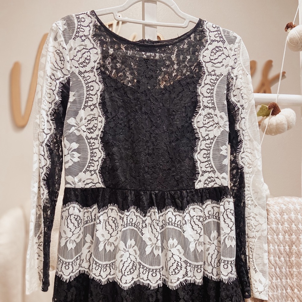 Black and White Lace Dress